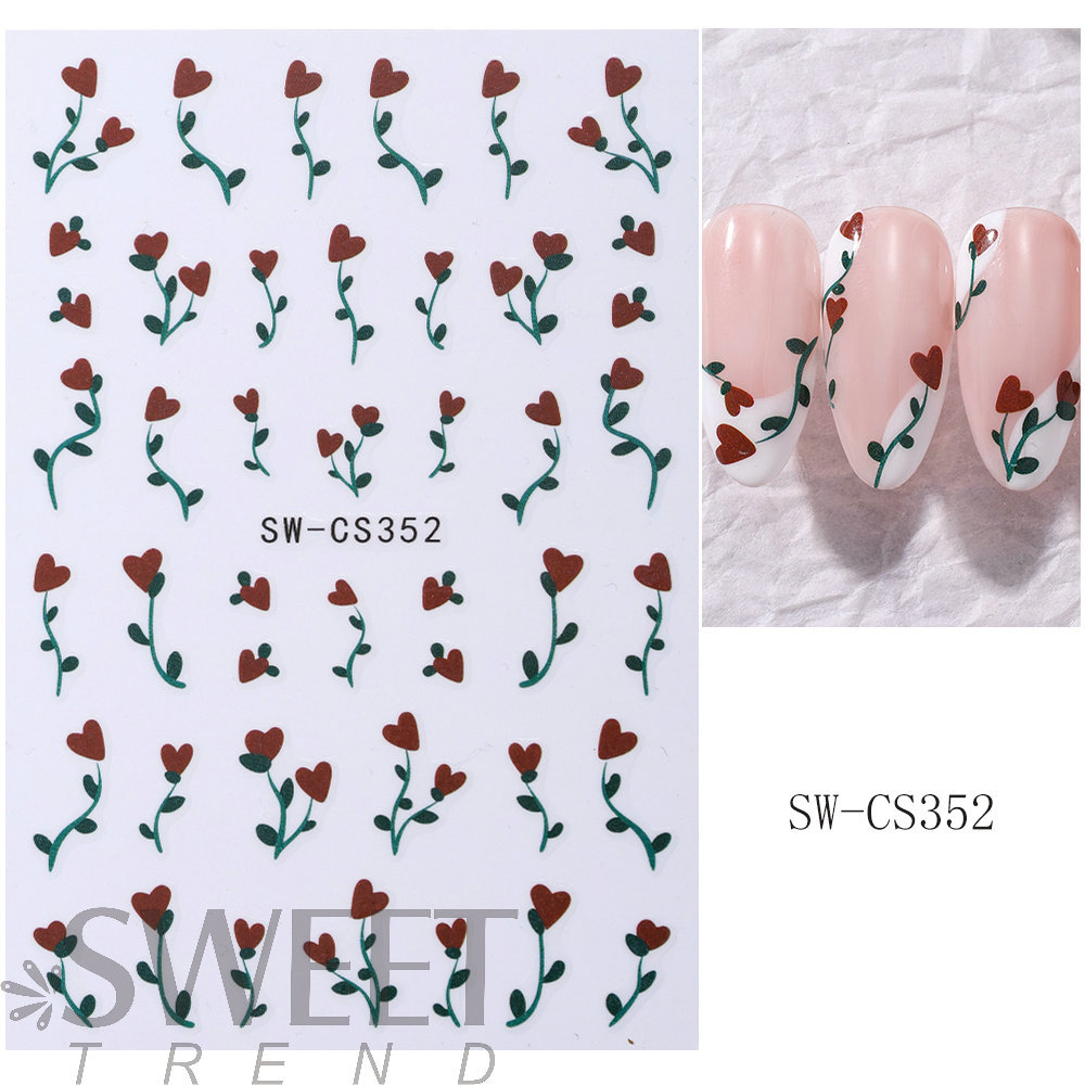 Comercio exterior transfronterizo nuevo 3D flor salvaje pegatinas de uñas pegatinas de uñas joyas al por mayor serie SWCS image 8