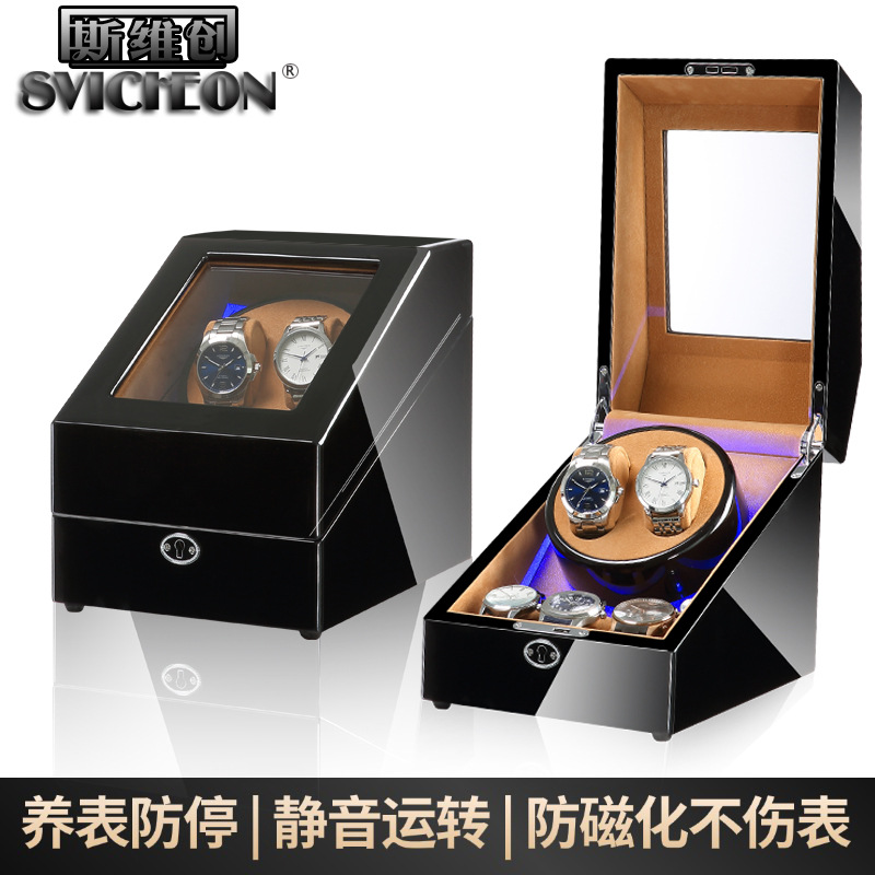 Watch Winder, Watch Winding Box, Watch Shaker, Storage Box, Led Light, Open Lid, Stop, Jewelry Box, Cross-Border Dropshipping
