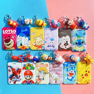 2025 Cute Cartoon Student Card Holder Creative Retractable Card Holder Bus Card Access Card Holder Anti-Lost Backpack Clip
