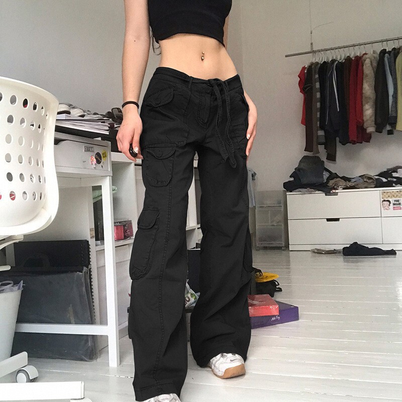2022 New Autumn and Winter European and American Casual Women's Retro Tooling Dad Pants Wide Leg Loose Straight Jeans Women 2022 New Autumn and Winter European and American Casual Women's Retro Tooling Dad Pants Wide Leg Loose Straight Jeans Women