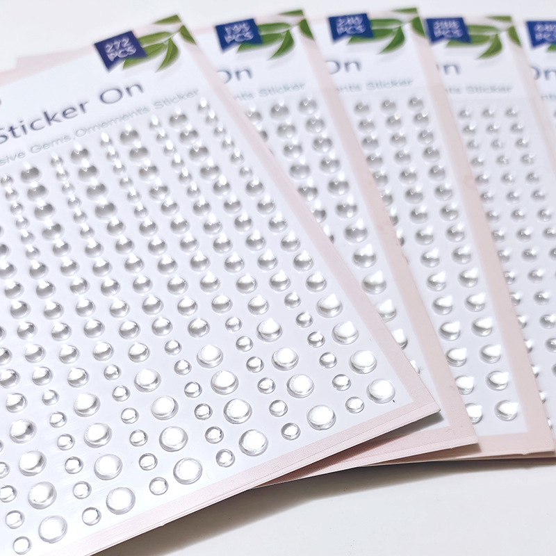 투명한 Dewdrop 아크릴 다이아몬드 스티커 맑은 물 방울 얼굴 눈 메이크업 휴대 전화 앨범 장식 어린이 보상 스티커
