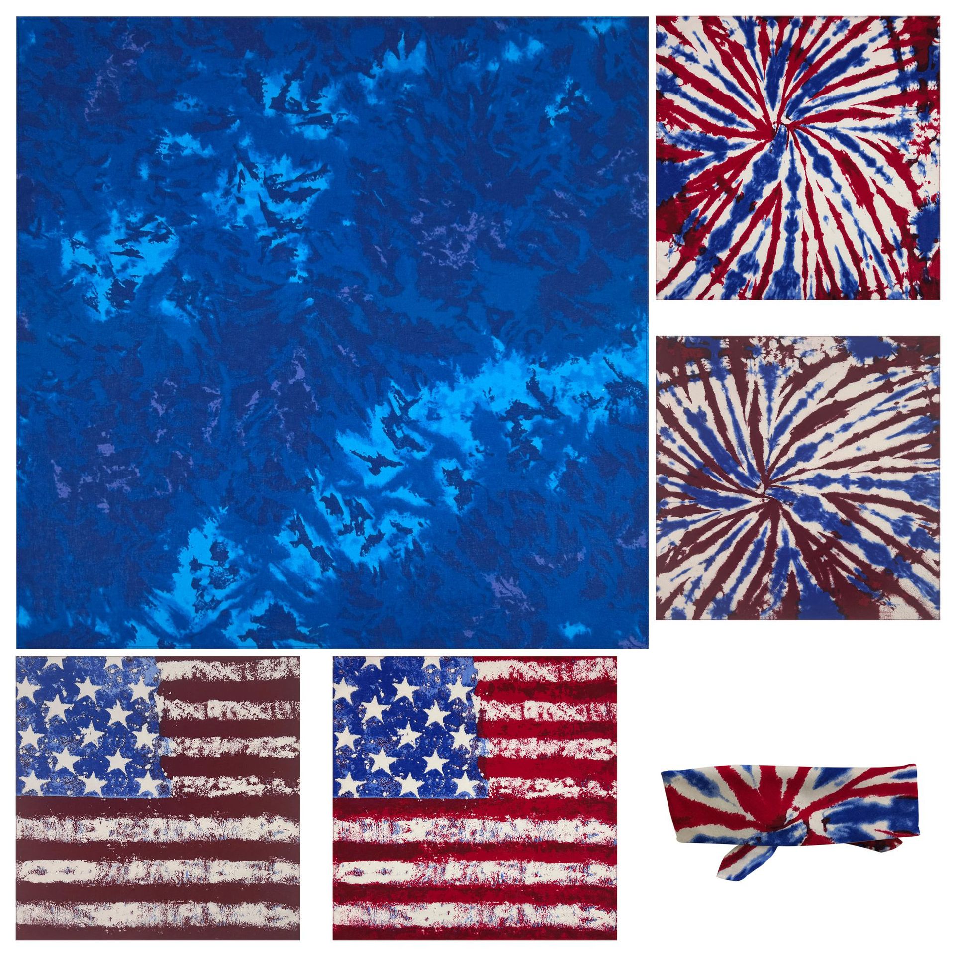 Cross-Border Paisley Flag, Stars and Stripes Flag, Radiating Flag, Blue Creek Water, Cotton 55cm, Outdoor Headscarf