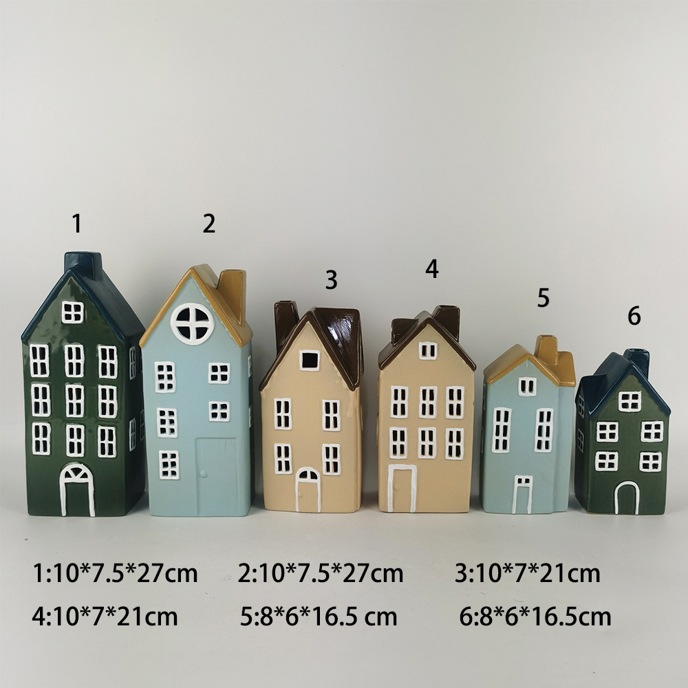 圣诞陶瓷工艺摆件发光圣诞屋创意圣诞LED发光圣诞屋圣诞节