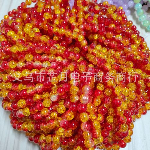 8mm Glass Bubble Crystal Crackle Beads DIY Beading Materials Bracelet Necklace Earrings Scatter Beads Flower Beads