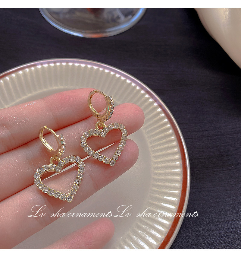 1 Pair Sweet Heart Shape Flower Bow Knot Artificial Pearl Alloy Rhinestone Inlay Artificial Gemstone