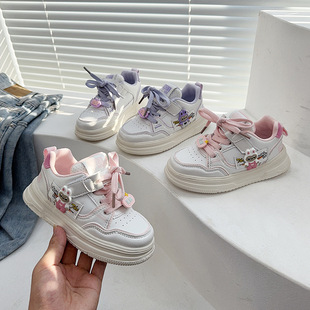 Girls' Sneakers 2025 Spring and Autumn Lightweight Children's Korean Style Low-Top Casual White Shoes Trendy Korean Version
