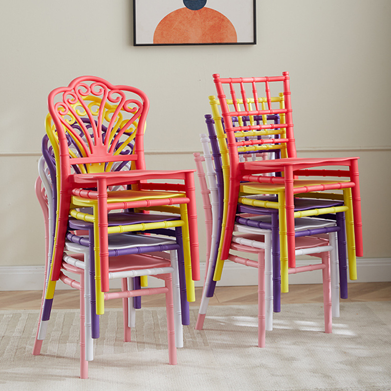 Silla infantil de bambú para banquetes, jardín de infantes o comedor, con respaldo integrado, uso doméstico o escolar