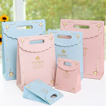 现货公主王子礼品袋蓝色粉色回礼手提袋毛巾糖果包装袋批发