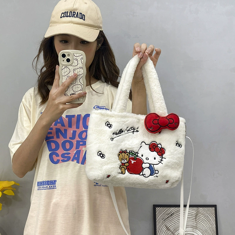Плюшевая сумка-ремень (Sanrio) Милый персонаж-сумка-мешок, высококачественный зайчик-плюш, 28×9×20 см