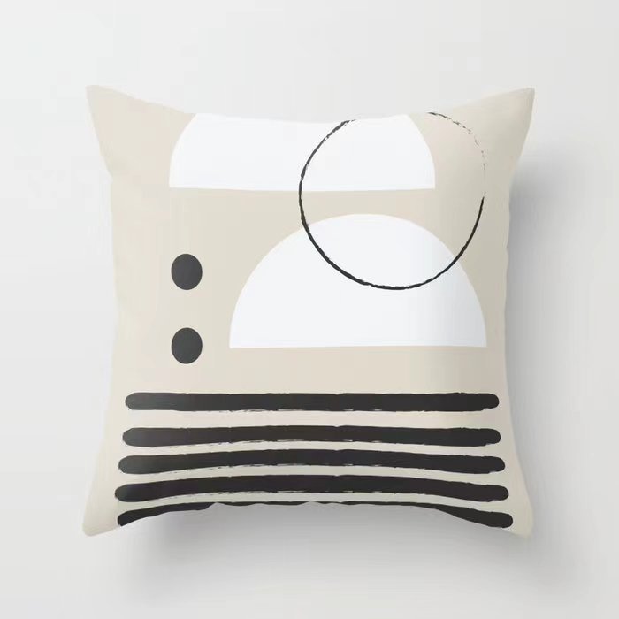 Funda De Almohada abstracta simple moderna funda de almohada de piel de melocotón geométrica simple funda de almohada de mediados de siglo