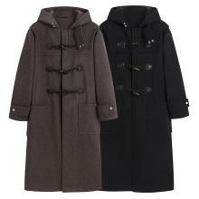 冬季毛呢大衣男 中长款大衣呢子牛角扣风衣青年休闲ins潮流外套男