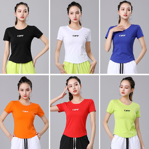  Bejanari square dance new spring and summer short-sleeved T-shirt webbing sweatpants dance sports casual performance clothing