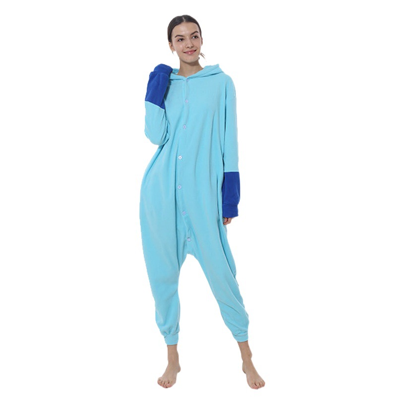 Pijamas de una pieza de dibujos animados de Halloween al por mayor de fábrica vellón vellón serie animal Ibe pareja ropa a domicilio