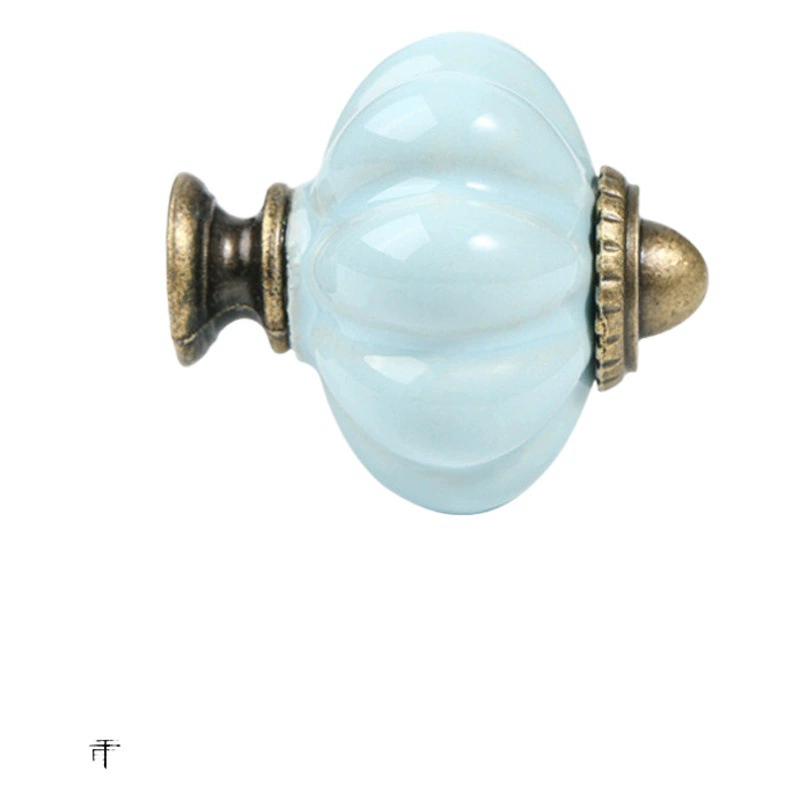 Оптовая цвет тыквы керамическая ручка мебель дверная ручка шкафа твердой древесины ручка шкафа одно отверстие Ручка ящика аппаратных средств