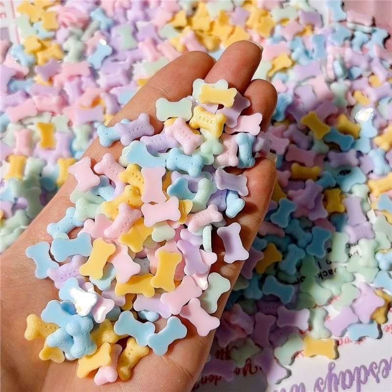 Mini sugar bones, simulated food toy earrings, DIY handmade slime, cream glue, doll clothing filler