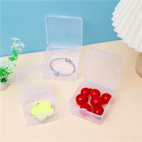 Square rectangular transparent plastic box parts accessories fishhook buttons jewelry dot diamond pearl packaging storage box
