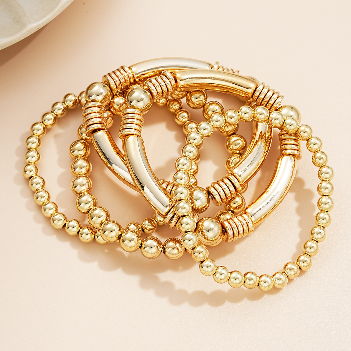 hot-selling CCB round bead bracelet Bohemian style personality stacking elastic bracelet bracelet jewelry_voghion.com