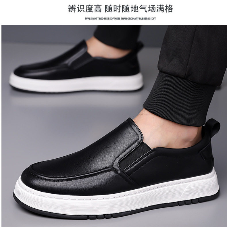 Giày lười nam da đế dày thoáng khí kiểu công sở — GX125 màu trắng, GX125 màu đen chi tiết 19