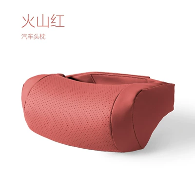 Headrest – Maybach Seat Neck Pillow - bone-pillow-nappa-leather-bone-neck-pillow-volcanic-red-single