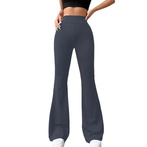European and American new style pure color casual high-waist yoga pants elastic sports micro-pants