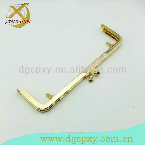 厂家供应圆角扁头五金夹 金色手袋边框 包包铰 高端金属铰