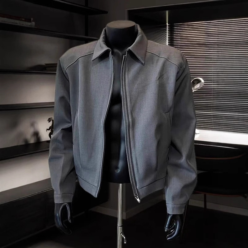 Cleanfit Suit Right Shoulder Jacket Men's Autum American Retro Executive Jacket Deconstructed Silhouette Lapel Top