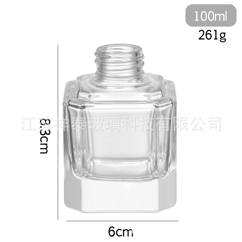 新しいスポットアロマセラピーボトルスクエアフラットアロマセラピーガラスボトルファッショナブルな家庭用家具無火アロマセラピー空ボトル|undefined