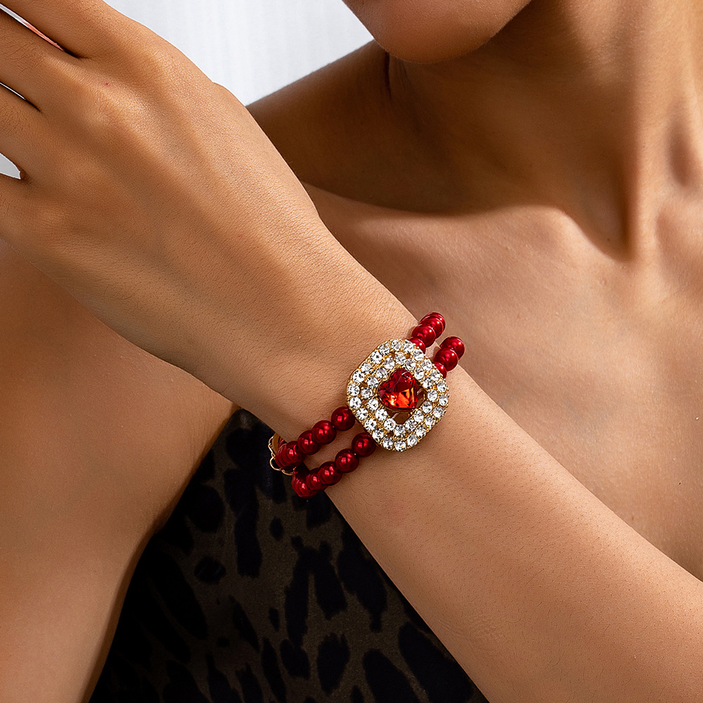 trend square small design elegant fashionable bracelet pearl