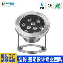 定制led涌泉灯ip68不锈钢水底射灯dmx水族鱼缸rgb音乐喷泉水下灯
