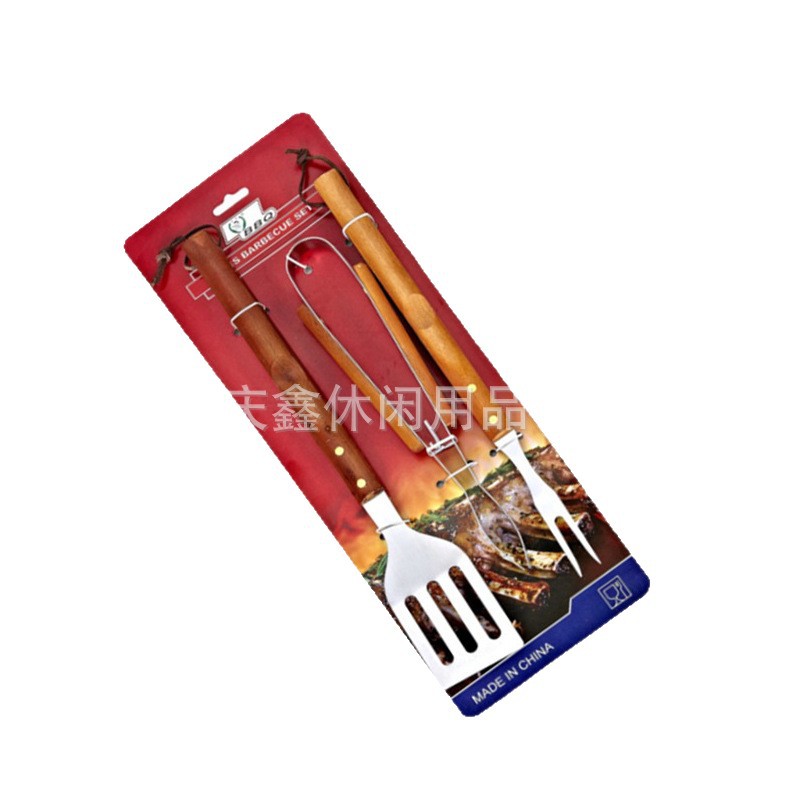 FUENTE fabricante de acero inoxidable herramienta de barbacoa traje de combinación 3-Piece Set traje de tarjeta de corbata