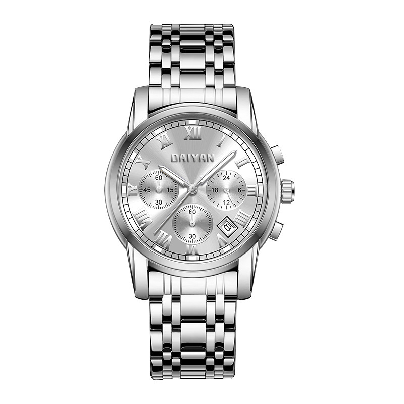 Daiyan DAIYAN Steel Belt Quartz Belt Calendar Three-eye Six-pin Fashion Casual Men's Watch Cool Watch Cross-border