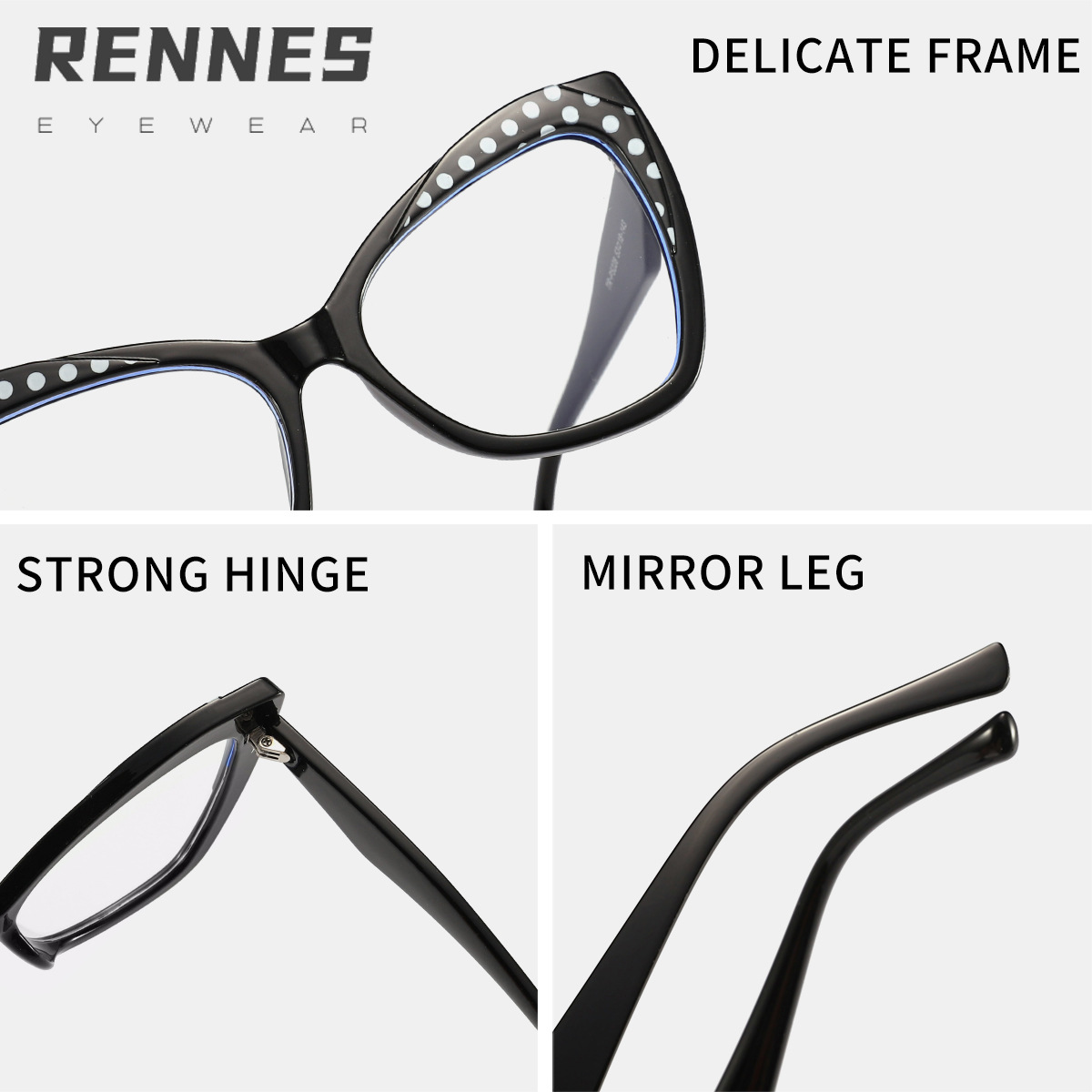 Nuevo troncal TR90 retro color en contraste ojo de gato espejo plano anti-luz azul