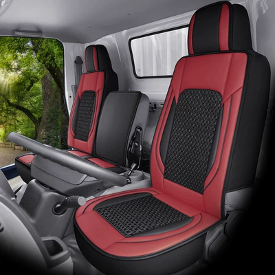 Seat cushion, seat cover, Truck Leather Seat Cushion, Ice - wine-red-a-set-of-three-passenger-seats-standard-version