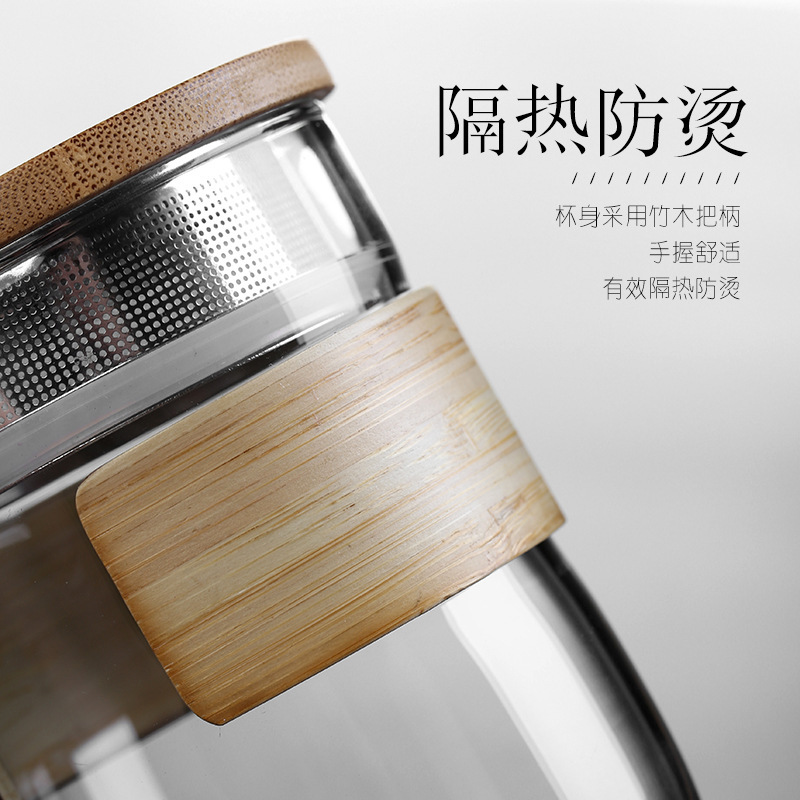 Juego de té de vidrio de viaje portátil de borosilicato soplado a mano Express Cup traje de olla de una olla de vidrio