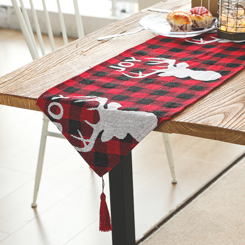 Decoraciones de Navidad tela Mesa corredor ELK árbol placemat creativo nuevo comedor Mesa vestido borla mantel