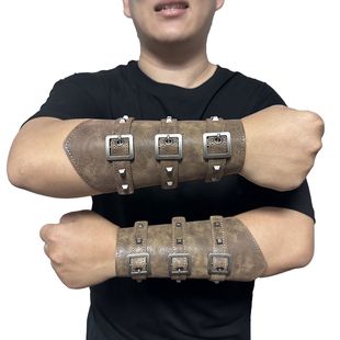 Pp Wrist Brace Meniscus Outdoor Half-Finger Tactical Mountaineering Rivet Leather Fitness Men's Protective Gear Punk Gloves Cycling