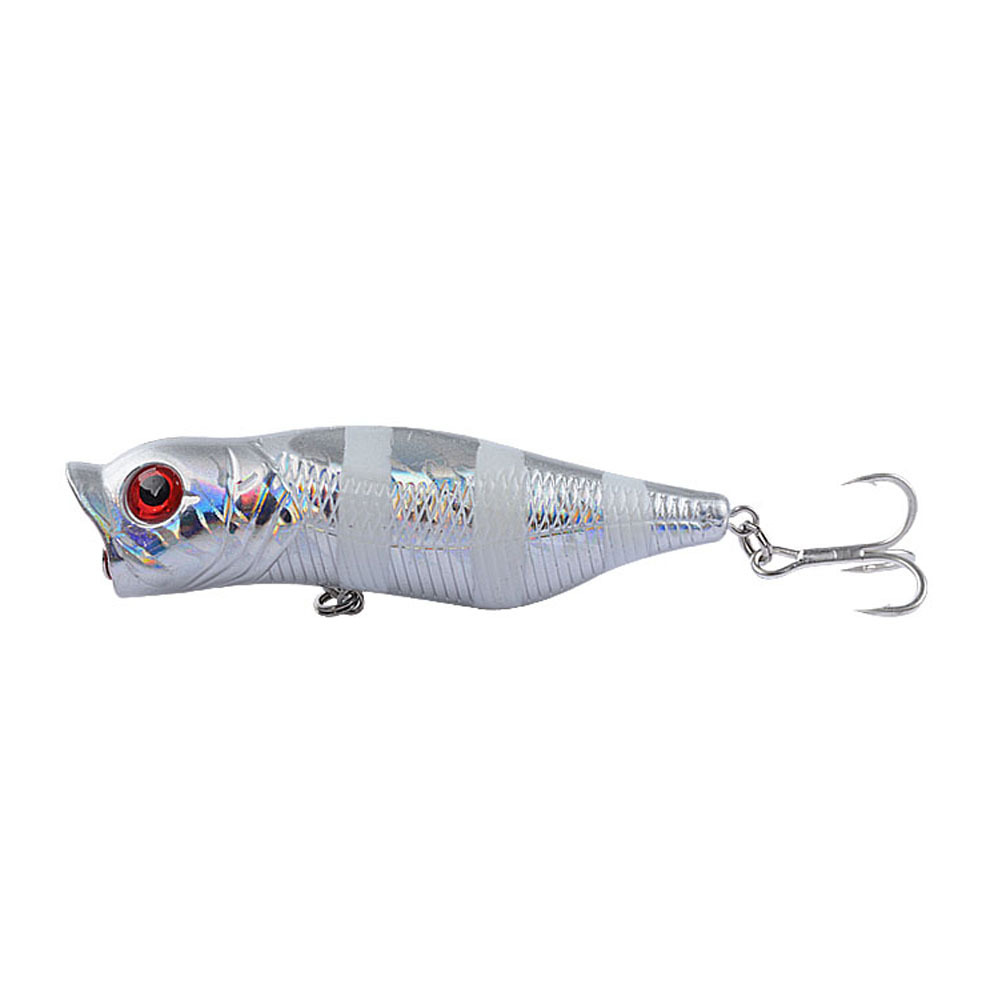 2Pcs Topwater Popper Fishing Lure 70mm/8.5g Hard Plastic Minnow Popper Baits Fishing Tackle
