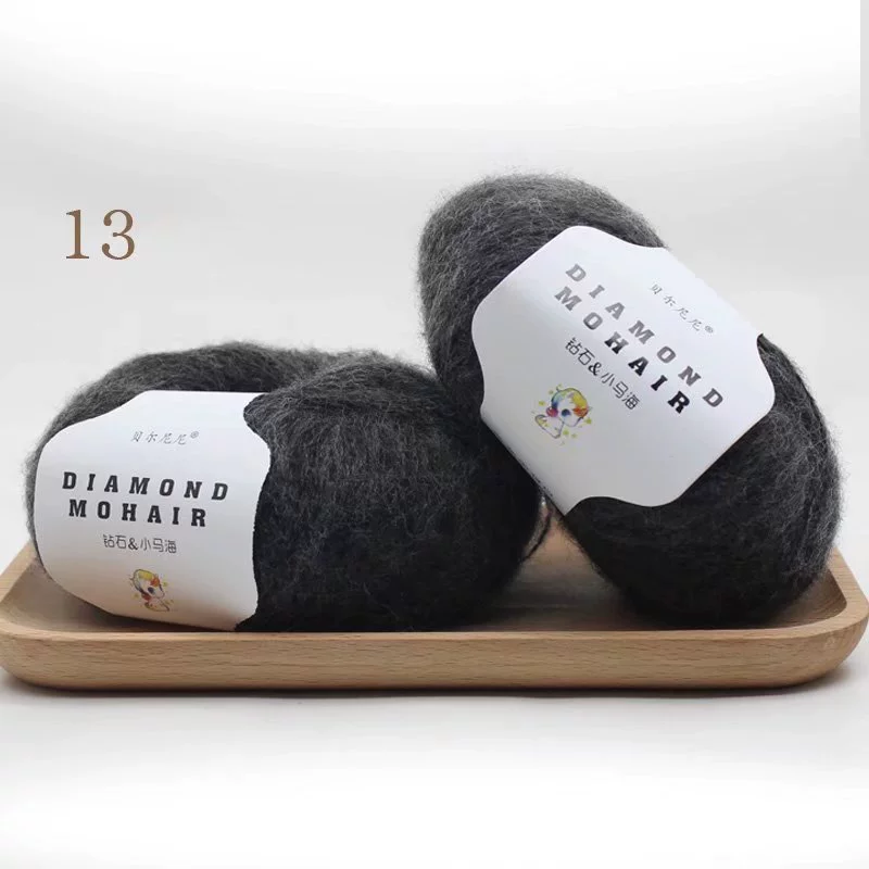 Мохеровая пряжа (Diamond Mohair), 25 г, мягкая пушистая, для вязания и крючка