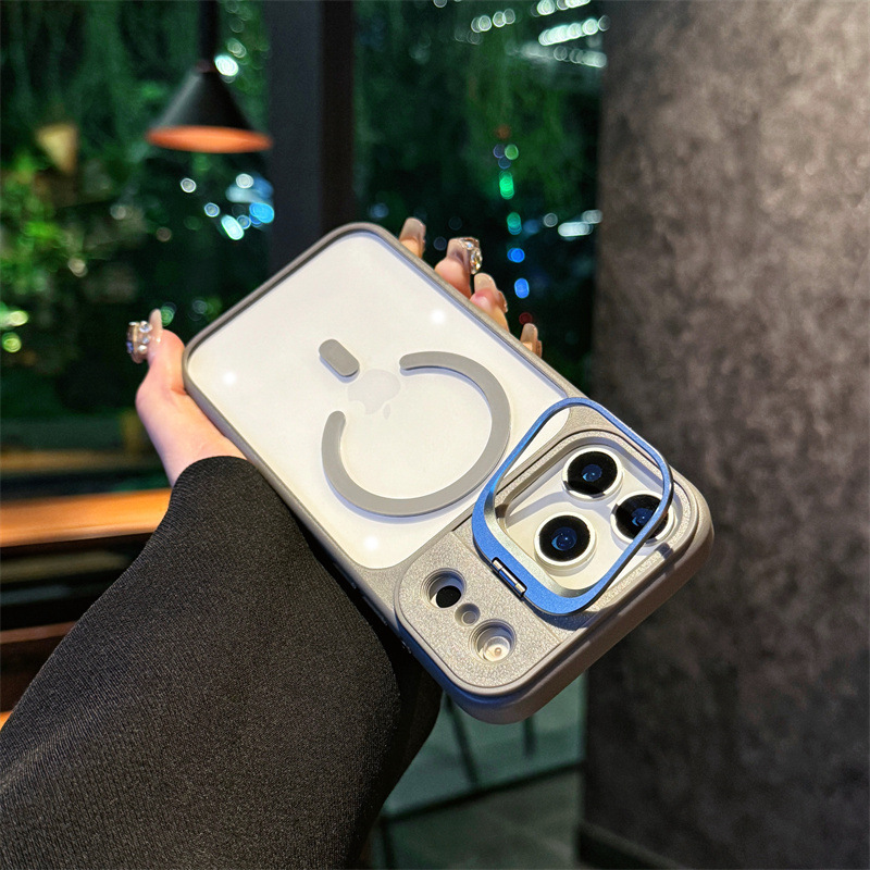 翻盖镜头支架高透磁吸适用iPhone17苹果16ProMax手机壳15高级简约|undefined