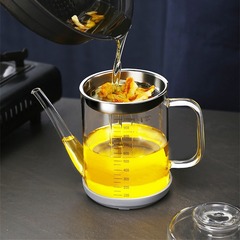 Glass Oil Filter Jug Household Soup Oil Dual-Use Filtration Tool Kitchen Oil Sediment Separator Oil Storage Tank Large-Capacity Oil Pot Bottle