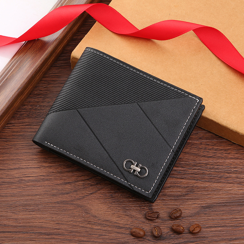 Nuevos Hombres de la cartera corta delgada billetera de moda multi-Tarjeta informal en relieve titular de la tarjeta juvenil transfronteriza Bolsa de Comercio Exterior