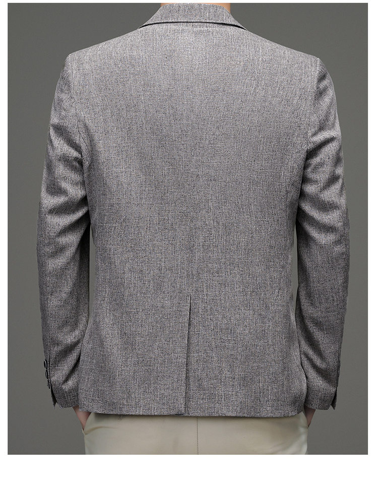Áo vest nam vải lanh pha cotton mỏng nhẹ dáng ôm xẻ tà sau — Màu xám nhạt, Xanh xám nhạt chi tiết 16