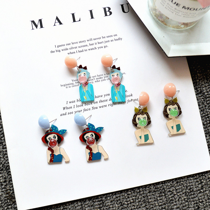 Cartoon Style Cartoon Character Arylic Earrings display picture 2