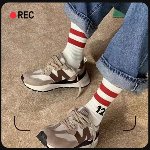 Digital couple ins student cotton socks white mid-calf socks on behalf of autumn and winter basketball stockings men's socks