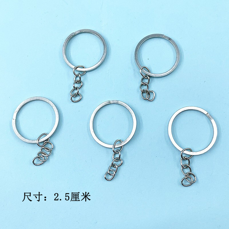 DIY Jewelry Accessories Key Ring 4-Section Chain Toy Key Ring Hanging Chain Electroplated Metal Pendant Manufacturer Wholesale