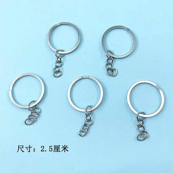 DIY Jewelry Accessories Key Ring 4-Section Chain Toy Key Ring Hanging Chain Electroplated Metal Pendant Manufacturer Wholesale