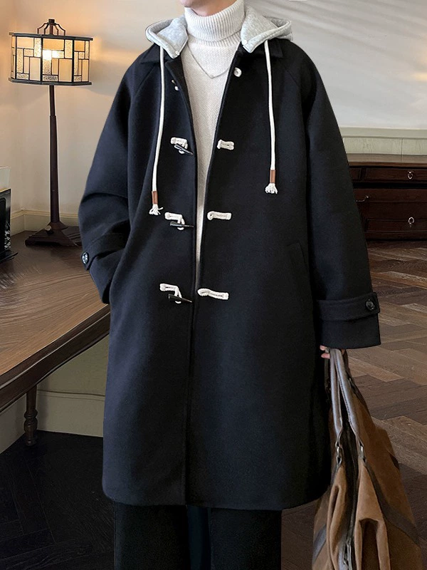 Winter long woolen coat, hoody, trench coat, jacket