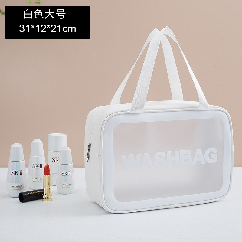 Juego de tres piezas de neceser esmerilado, bolsa de cosméticos de viaje impermeable de PVC, bolsa de aseo portátil de gran capacidad para viaje.