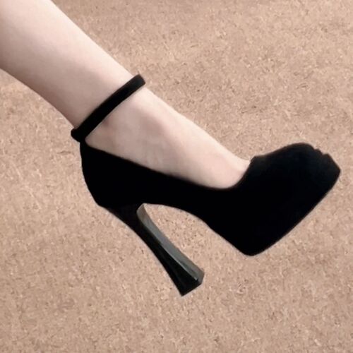Minimalist design, comfortable and versatile women's single shoes, new petite women's non-tiring thick-heeled high heels