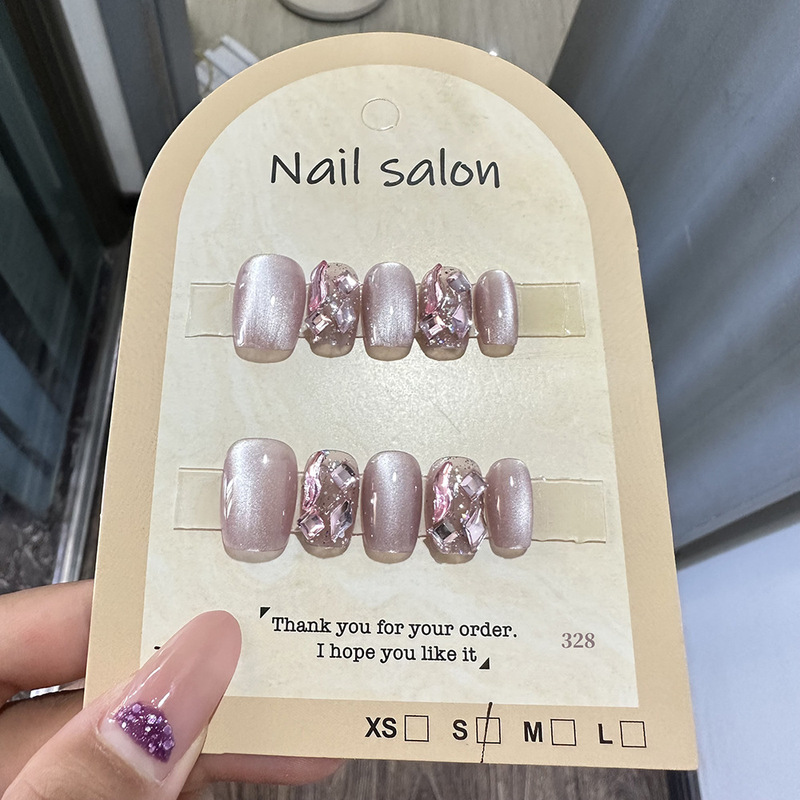 Wearable Nails, Cat Eye Wearable Nails, Nail Patches, Handmade Semi-Handmade Manicure, Fake Nails, Heavy-Duty Style 328